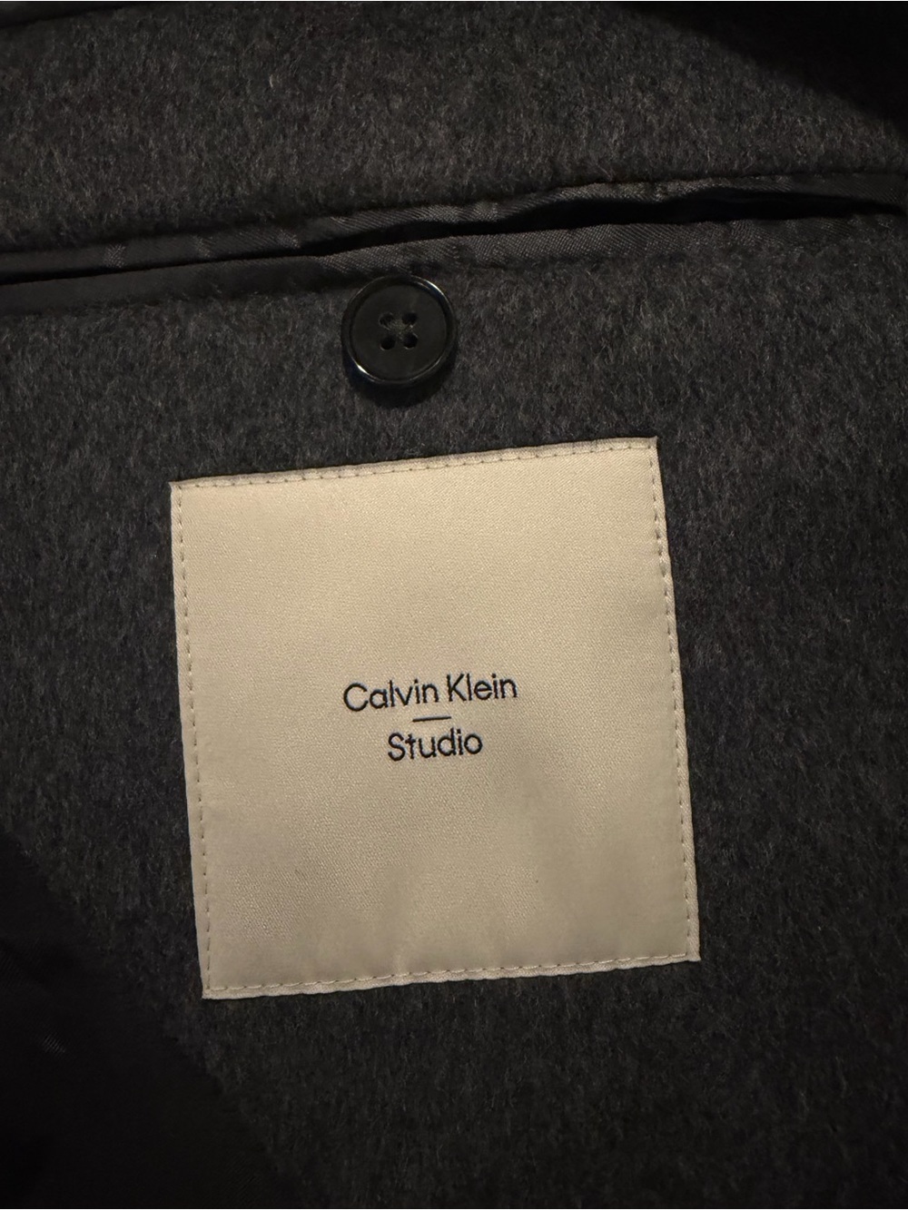 NWT: Calvin Klein Studio Wool/Cashmere Blend Charcoal Grey Coat, Men’s Large - Picture 7 of 9